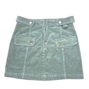 Forever 21 Green Corduroy A-Line Mini Skirt Fall Size Medium